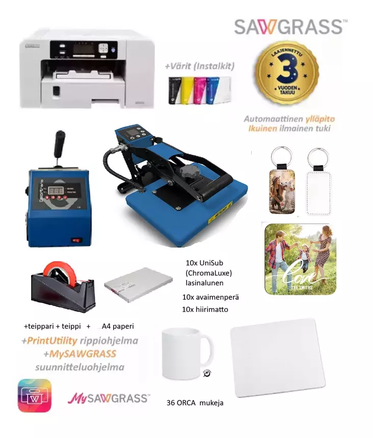 ISO A4 Sublimaatiopaketti 25.3. saakka, netto, netto - Sublimaatiotulostimet ja starttipaketit - 42706 - 1