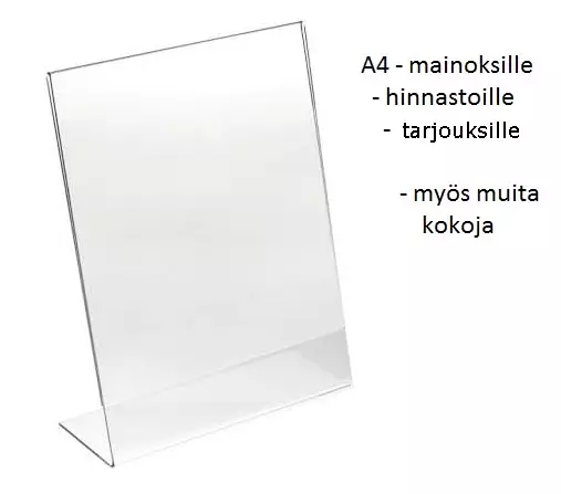 Akryylikehys A4 (21x30) pystymalli - Myymälään, pakkaustarv ja pahvilaatikot - 37046 - 1