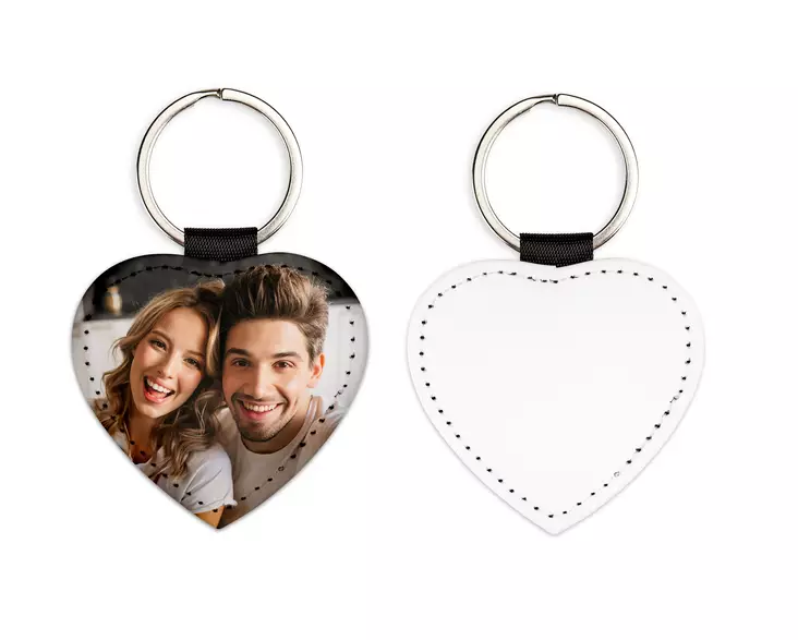Avaimenperä keinonahka ISO sydän - 62 x 58 mm - Uusia painotuotteita - 41376 - 1