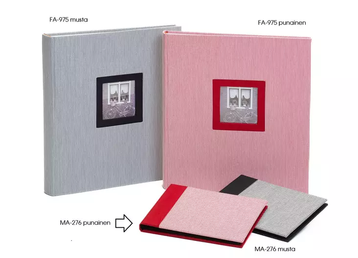 Classico Punainen kangas taskualbumi 13x18cm, 36 kuvalle - Designalbumit - 42686 - 1