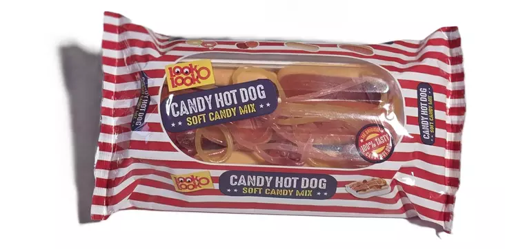 Look-O-Look Candy Hot Dog makeissekoitus 100g - Myymälään, pakkaustarv ja pahvilaatikot - 42856 - 1