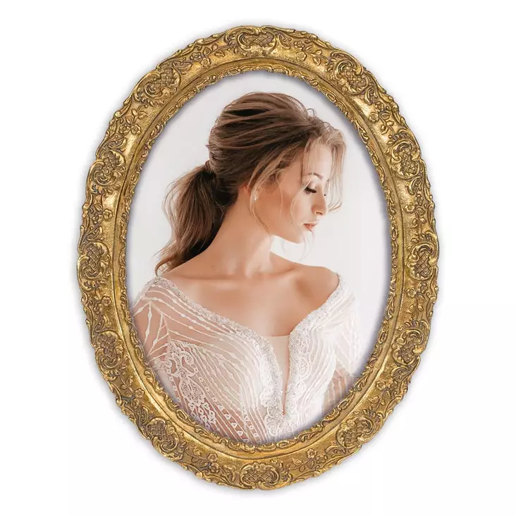 Lotus ovaalikehys 13x18 kultakoristeltu - Soikeat ovaalit valokuvakehykset - 42766 - 1