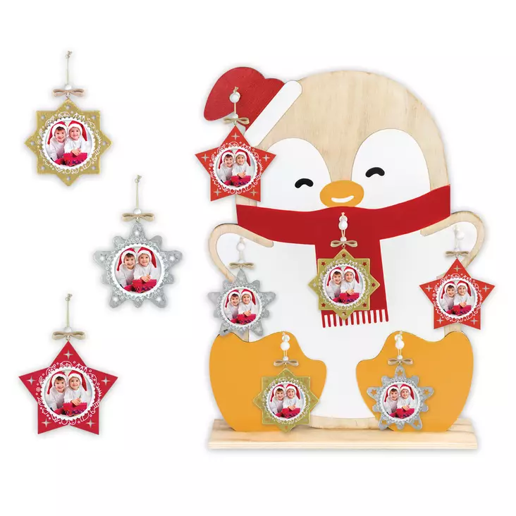 Pingviini 36 osainen joulukoristesetti - telineellä - Joulu- ja talviaiheiset tuotteet - 42466 - 1