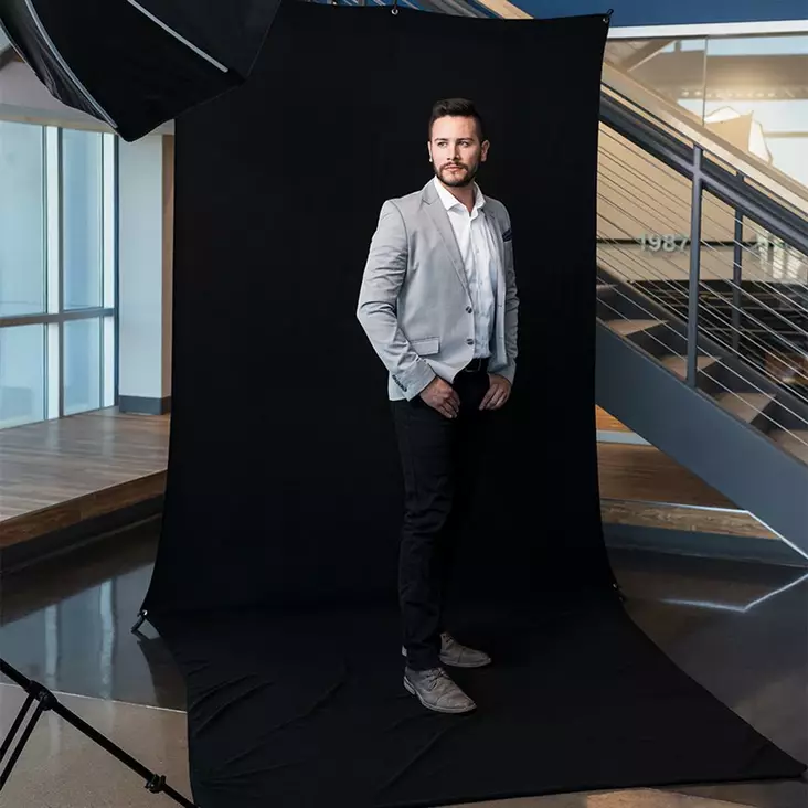 SAVAGE Travel tausta 1,52x3,66m - musta - Läpivalaistavat, vinyyli- kangastaustat - 41076 - 1