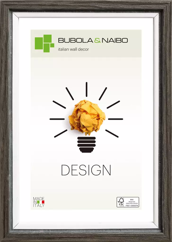 Unika 15x20 harmaa/valk. puukehys - Design kehykset - 40066 - 1