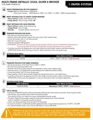 FOREVER Multi-Trans SILVER A4 Metallic - lasereille - Siirtopaperit valkotulostimille - 35817 - 2