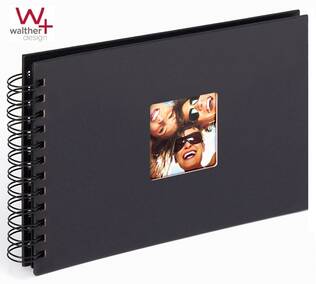 Fun Spiraalialbumi musta 23x17 cm, 40 mustaa kart.sivua - Valokuva-albumit mustilla sivuilla - 37317 - 1