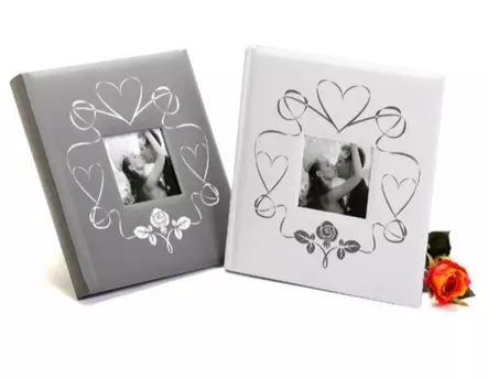 Wedding Touch valkoinen ja harmaa albumi 29x32cm, 60s (lajitelmana) - Hääalbumit ja polttarialbumit - 42317 - 1