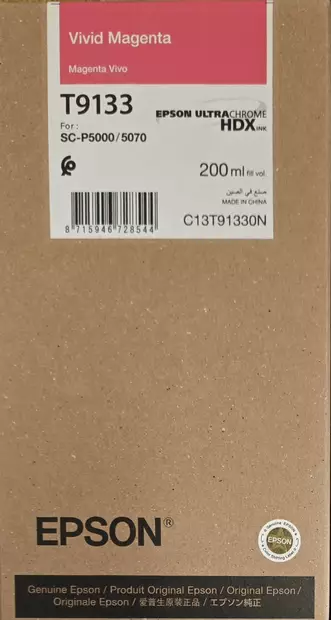 EPSON T9133 Vivid Magenta 200ml SC-P5000 / 5070 - Mustesuihkutulostimiin värit - 42947 - 1