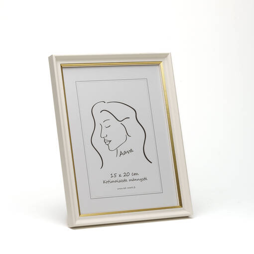 AAVA- PUUKEHYKSET valkoinen (KULTA viiva) - Aava puukehykset - 34037 - 1