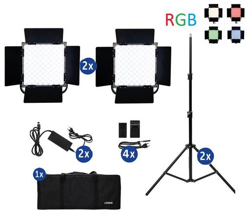 DÖRR LED-valo DLP1000 RGB - 2:n SETTI akuilla - LED-valot ja valopöydät - 38217 - 1