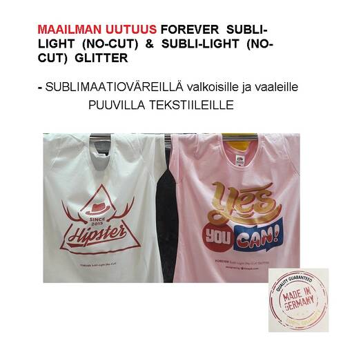 FOREVER Subli-Light (No-Cut) A4 -puuvillalle - Sublimaatio tulostuspaperit - 36887 - 1