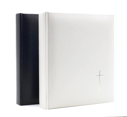 Hautajaisalbumi, valkoinen 22x25, 56s - Suom.kiel. - Hautajaisalbumit - 35977 - 1