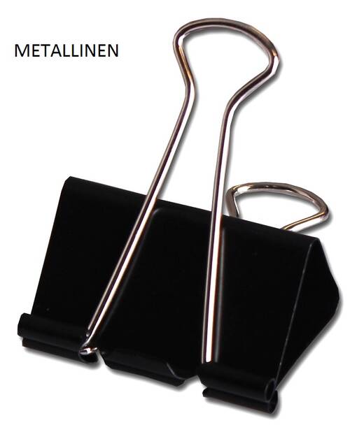 Metallinen puristin / klipsi 51mm - musta (4 kpl) - Myymälään, pakkaustarv ja pahvilaatikot - 38117 - 1