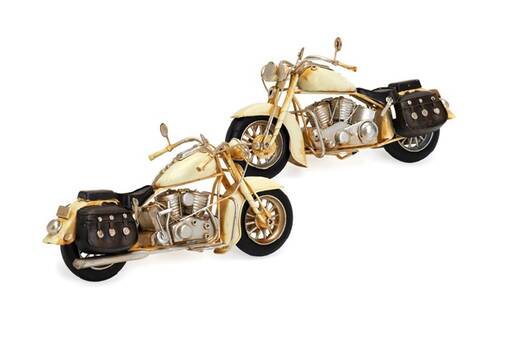Moottoripyörä Gold koriste 27,5x11x14cm - Peltikyltit ja metallikoristeet kuville - 39107 - 1