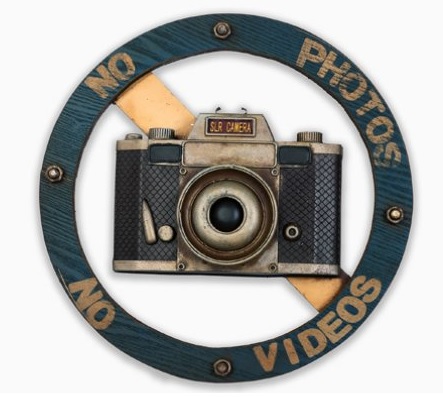 NO PHOTOS kyltti Ø 30,5cm sininen - Myymälään, pakkaustarv ja pahvilaatikot - 36637 - 1