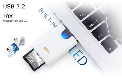 SiliconPower USB 3.2 super nopea combo kortinlukija - Kortinlukijat, kovalevyt, kotelot - 40007 - 1