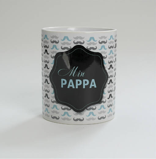 Viikset muki Min Pappa painatuksella - Lahjavinkit isälle - 38167 - 1