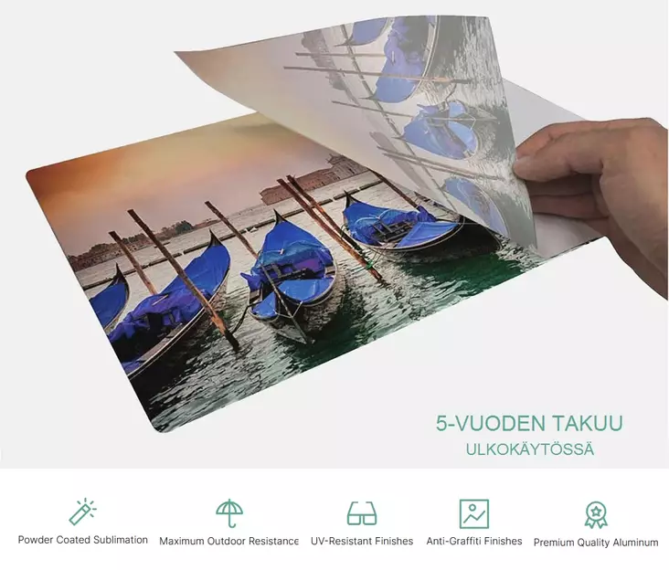 Duraluxe 28x40 kiiltävä valkoinen alumiini pk - ulkokäyttöön - Ulkokyltit sublimaatiopainatukseen - 42187 - 1