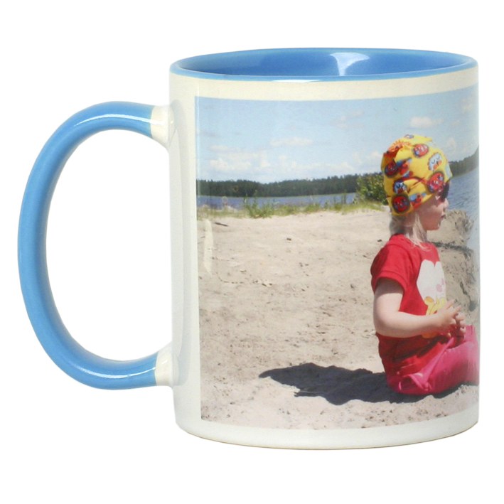 Kaksivärinen muki, vaaleansininen kahva + sisus - Mukit, astiat sublimaatiopainatukseen - 26047 - 1