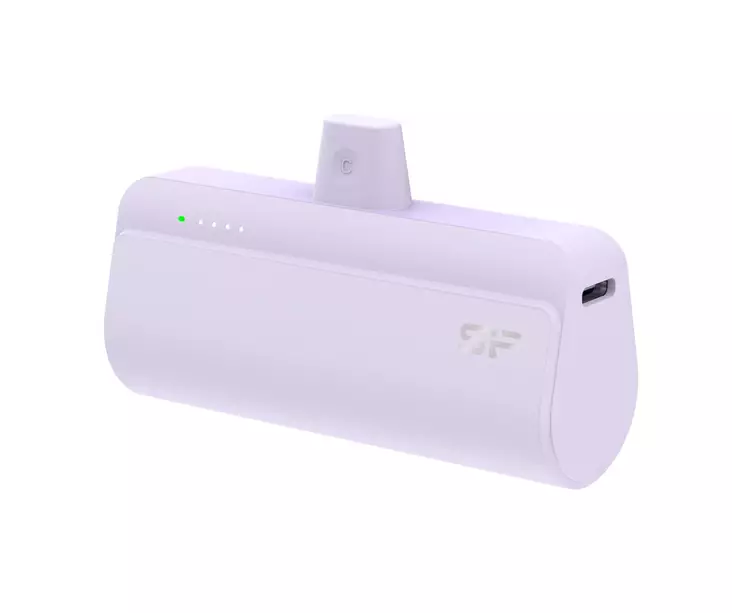 QD50 Powerbank LILA, USB-C 20W PD 5000mAh - huippunopea - Lahjavinkit isälle - 42507 - 1