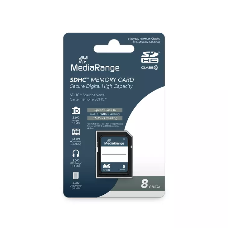 SD- muistikortti 8GB SDHC Class 10 - SD-kortit ja MicroSD-kortit - 25977 - 1