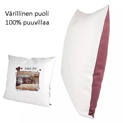 Tyynyliina, 2-värinen 40x40cm - viininpun. - Tekstiilit sublimaatiopainatukseen - 37247 - 1
