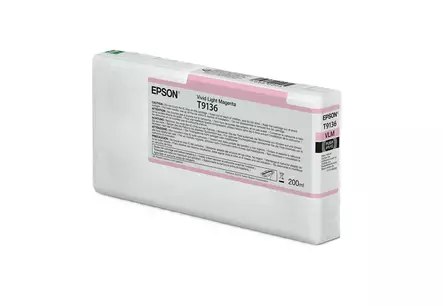 EPSON T9136 Vivid Light Magenta 200ml SC-P5000 / 5070 - Mustesuihkutulostimiin värit - 42948 - 1