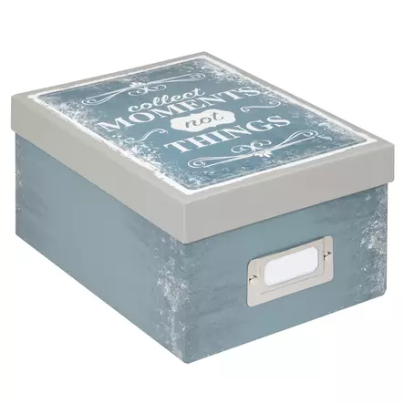 Fotoboksi Moments sininen/harmaa 700 10x15 - Kuvalaatikot, vieraskirjat, kuvataskut - 42738 - 1