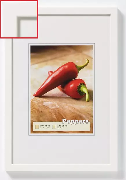 Peppers puukehys 10X15 valkoinen - tarjouserä - Litteät ja pyöristetyt kehykset - 27078 - 2