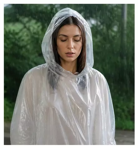 Sadeviitta poncho hupulla - kirkas - Kaikkea tarpeellista ja kivaa - 42848 - 1