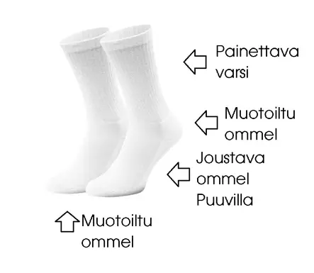 Sukat koko 37-41, Mr.Sock valkoinen painettava varsi - Uusia painotuotteita - 42488 - 2
