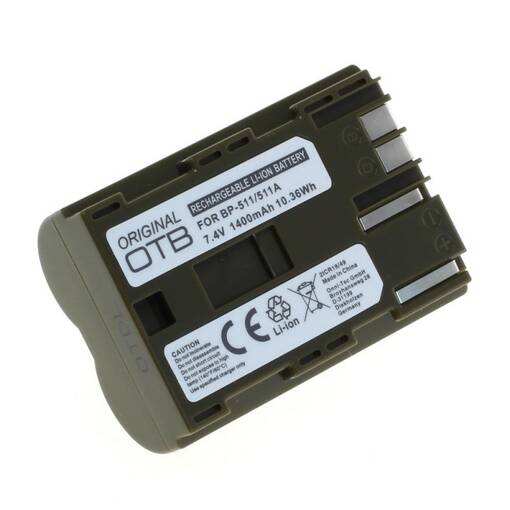 Akku Canon BP-511 yhteensopiva (1600mAh tehokas) - Kamera- ja videoakut - 39678 - 1