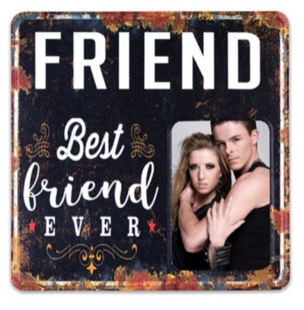 FRIEND best friend peltikyltti 30x30cm - musta - Peltikyltit ja metallikoristeet kuville - 38698 - 1