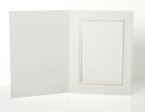 Kartonkikansio 10x15, helm./valkoinen kulta folio (tilaustuote) - Kiitoskortit ja kartonkikansiot - 23578 - 1