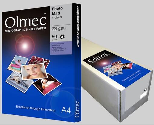 OLMEC Photo Matte / matta 230g, A3+ 50kpl - Tulostuspaperit mustesuihku - 37288 - 51