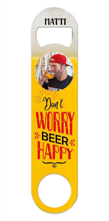 Pullonavaaja iso 17,8x4 cm - valkoinen painettava - Avaimenperät, magneetit, merkit - 39998 - 1