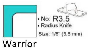 Warrior Profi 3,5mm kulman pyöristäjä terä - Kalentereiden valmistukseen - 39428 - 1