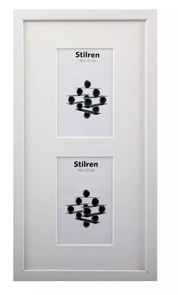 Stilren valkoinen 2x 10x15 (20x40) monikuvakehys, pleksillä - tarjouserä - BLACK FRIDAY  - 41958 - 1