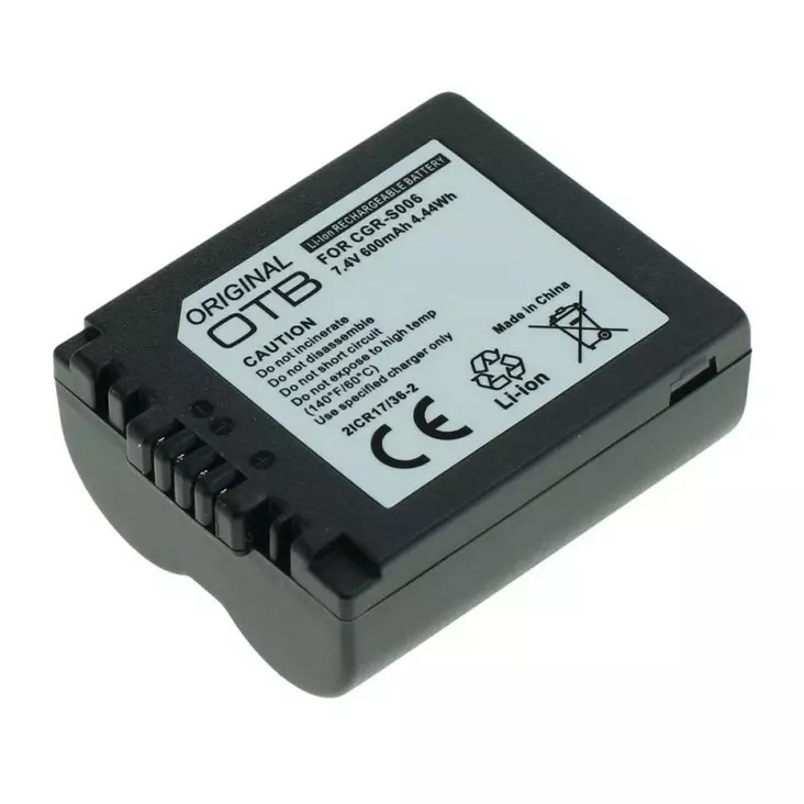 Akku Panasonic CGR-S006 yhteensopiva, 600mAh - Kamera- ja videoakut - 42778 - 1