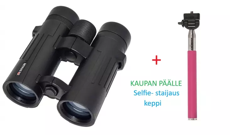 BRAUN Compagno 8x42 WP kiikari + selfie / staijauskeppi - Kiikarit - 42678 - 1