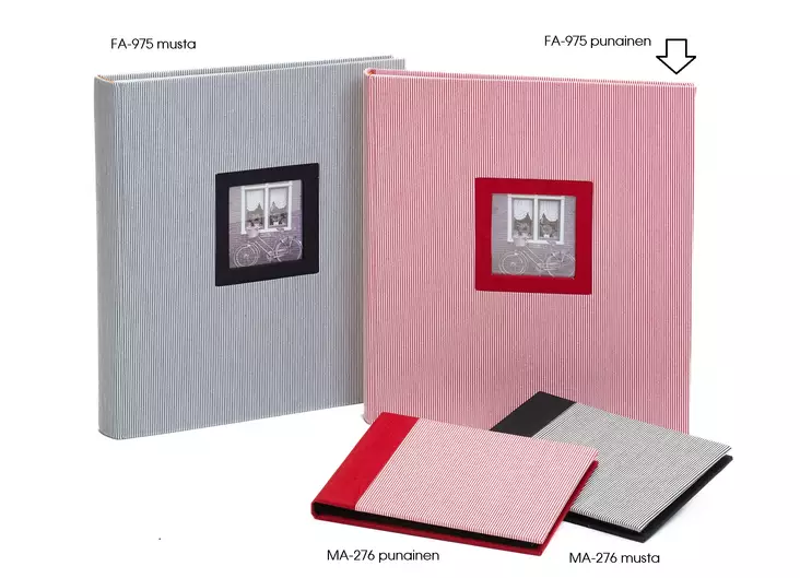 Classico Punaraidallinen 29x32cm, 60s kangasalbumi - Designalbumit - 42688 - 1