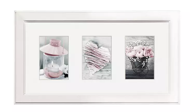 Collage Malmö valkoinen 23x46, 3 kuv. monikuvakehys 10x15 (6) - Monikuvakehykset - 35258 - 1