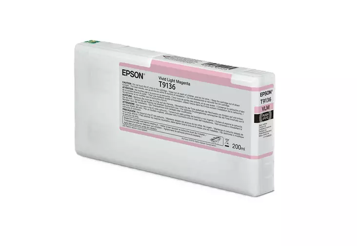EPSON T9136 Vivid Light Magenta 200ml SC-P5000 / 5070 - Mustesuihkutulostimiin värit - 42948 - 1
