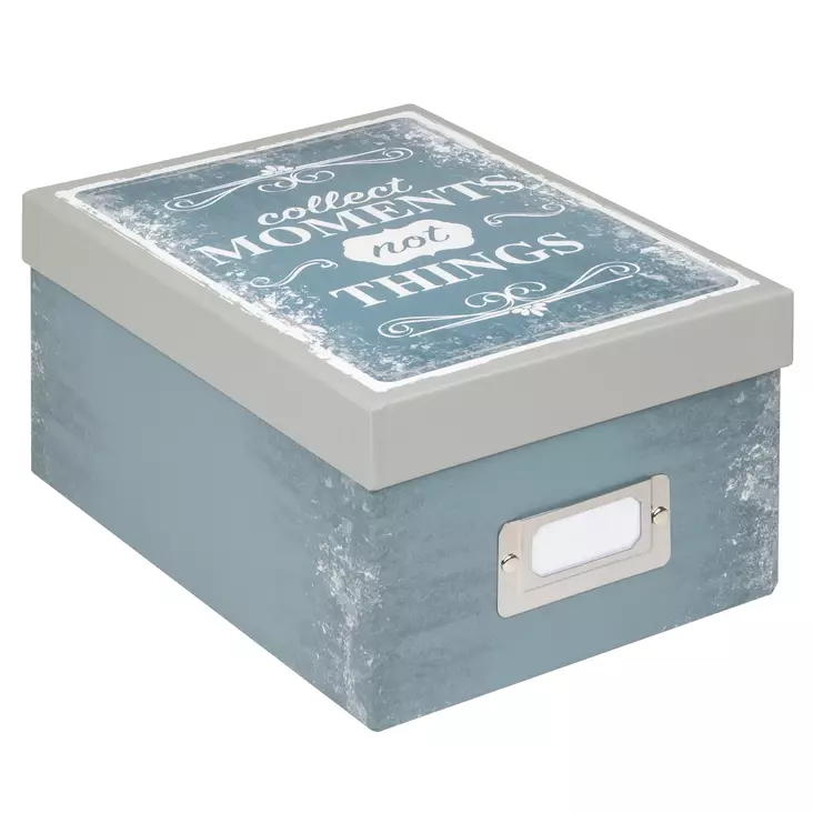 Fotoboksi Moments sininen/harmaa 700 10x15 - Kuvalaatikot, vieraskirjat, kuvataskut - 42738 - 1