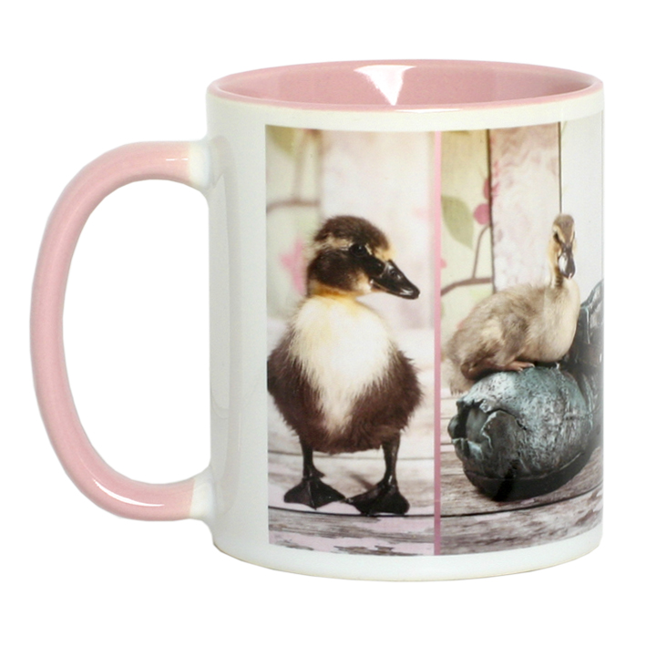 Kaksivärinen muki, vaaleanpunainen kahva + sisus - Mukit, astiat sublimaatiopainatukseen - 26048 - 1