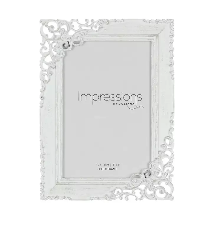 Pitsikehys rustiikki valkoinen 10x15 - Koristeelliset kehykset - 42268 - 1