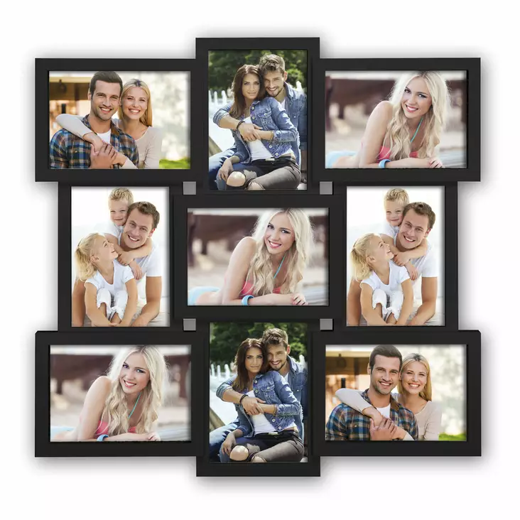 SANTANDER musta monikuvakehys 9x 13x18 (52x52) - Monikuvakehykset - 41978 - 1