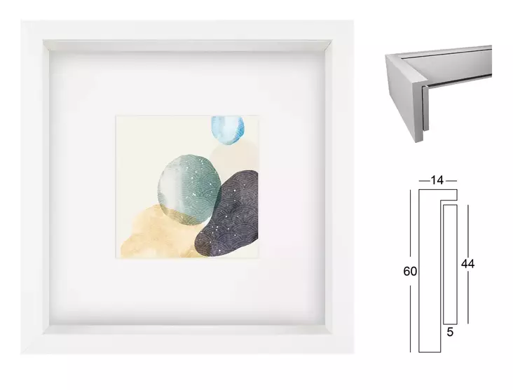 SHAPE 3D tilakehys 25x25cm - valkoinen - Tilakehykset - 41938 - 1