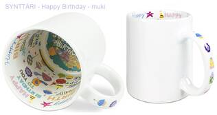Aihe muki Synttäri "Birthday" muki - Mukit, astiat sublimaatiopainatukseen - 36919 - 1